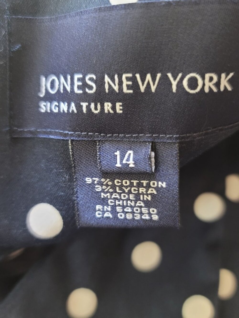 Jones New York Polka Dot Halter Dress Navy White Preppy, Retro, Dainty, Nautical - Picture 9 of 11